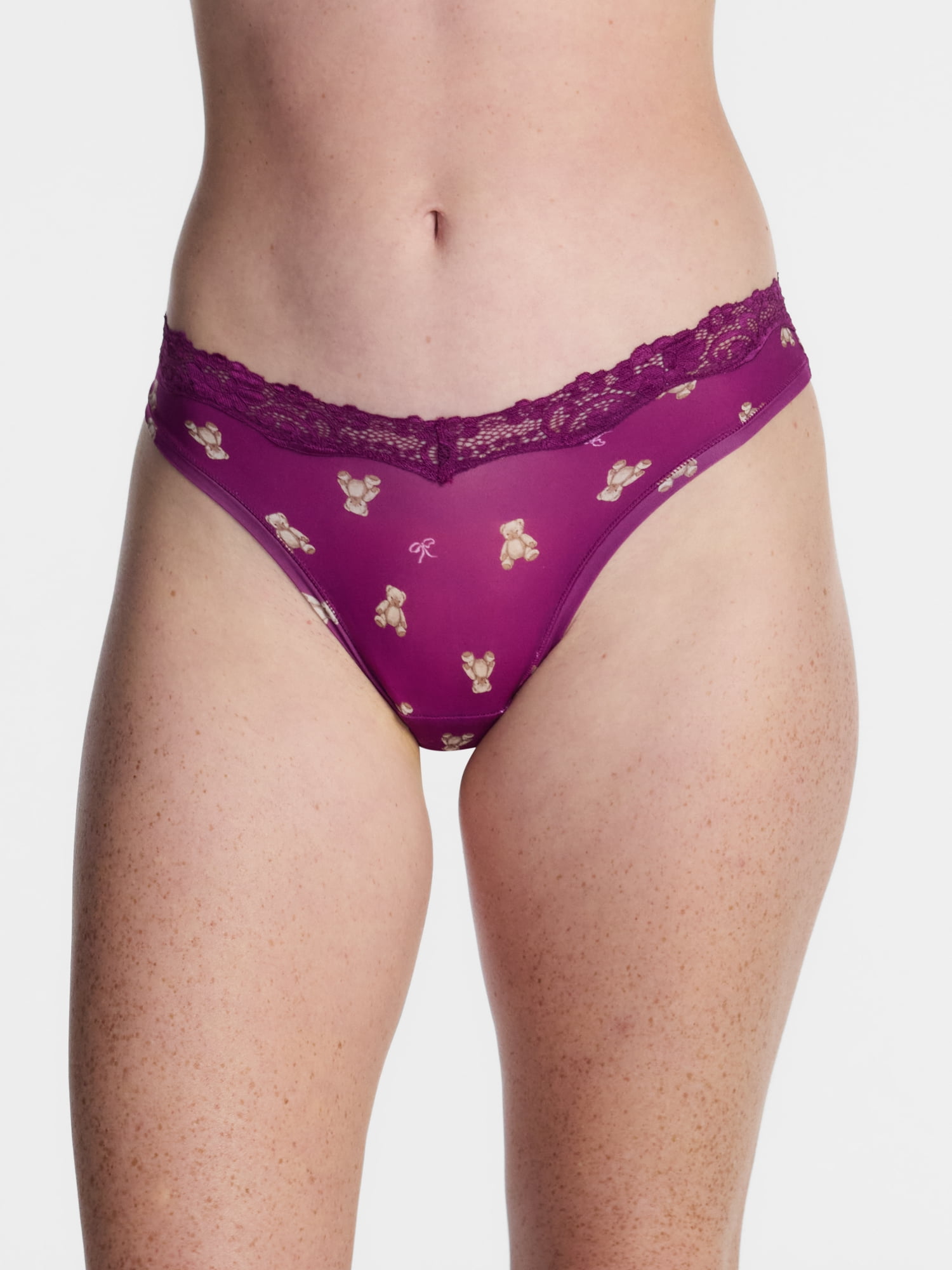 No Boundaries Fit Stretch Lace Thong Panties, 3-Pack, Women's XS-XXXL