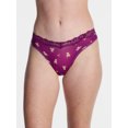 thumbnail image 2 of No Boundaries Fit Stretch Lace Thong Panties, 3-Pack, Women's XS-XXXL, 2 of 8