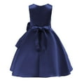 thumbnail image 4 of CAICJ98 Girls Elegant Princess Dress Sleeveless A-Line Dresses for Toddler Girls Casual Wedding Party Dresses Dark Blue,3-4 Years, 4 of 6