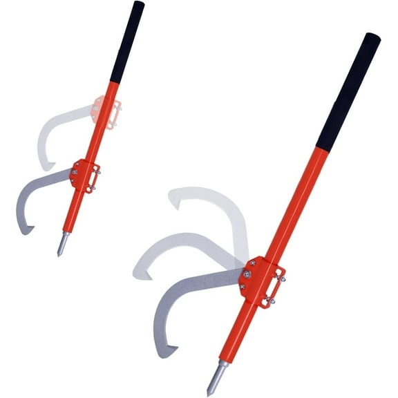 Log Peavey 48" - Carbon Steel Log Peavey Tool with Rubber Grip Handle & Fully Adjustable Hook - Log Peavey for Separating Stacked Firewood - Perfect Tool for Sawyers, Loggers & Wood Workers