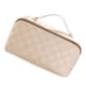 thumbnail image 3 of Diseño de la partición de la bolsa de maquillaje de almohada de gran capacidad, suave y práctico, bolsa de maquillaje de viaje de vacaciones al aire libre portátil impermeable y blanca, 3 of 10