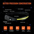 thumbnail image 4 of 2PCS Rechargeable Headlamps, 350 Lumens Bright LED Headlight, 230° Wide Beam, Hands-Free Light for Camping, Hiking, Running (Black), 4 of 11