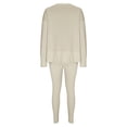 thumbnail image 5 of DDAPJ pyju Womens 2 Piece Sweatsuits Set Oversized Side Slit Pullover and Leggings Matching Sweat Set Solid Color Casual Jogging Tracksuit Clearance Sales Today Khaki L, 5 of 6