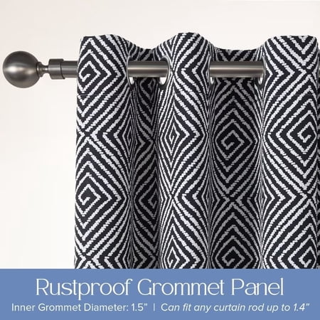 Awesome Home Outdoor Gobi Print UV Protected and Privacy Grommet Panel 52 Wx84 L - Black