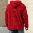 thumbnail image 4 of Mens Fuzzy Sherpa Lined Hoodie Pullover Sweatshirts Long Sleeve Winter Hooded Thermal Casual Outerwear With Pocket, 4 of 7
