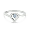 thumbnail image 6 of 14k White Gold Round Aquamarine Heart Ring, 6 of 6