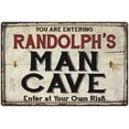 thumbnail image 1 of RANDOLPH'S Man Cave Sign Rustic 8 x 12 Matte Finish Metal 108120035369, 1 of 1