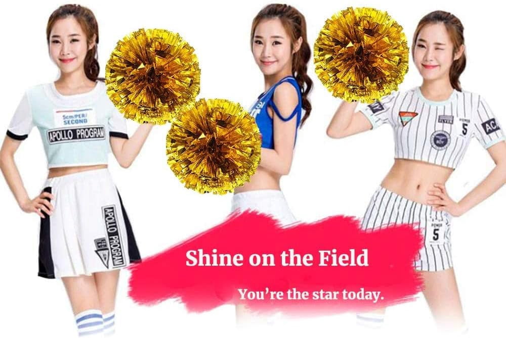 LINLIN Cheerleading Pom Poms Sports Dance Cheer Plastic Pom Pom for Sports Team Spirit Cheering Sports Cheerleading Pom Poms Dancing Party Fancy Dress Cheer Poms for Ball Dance Fancy