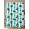 thumbnail image 4 of Shower Curtain Palm Trees Bathroom Curtains with Hooks, Waterproof Fabric Tropical Plant Turquoise Stripes Bath Shower Curtains Set for Bathroom Bathtubs Decor 36x72 Inch, 4 of 8