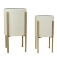 thumbnail image 3 of Carson Carrington  Idre Beige Mid Century Planters (Set of 2) - 23"H x 12.5"W x 12.5"D / 19"H x 10.5"W x 10.5"D, 3 of 5