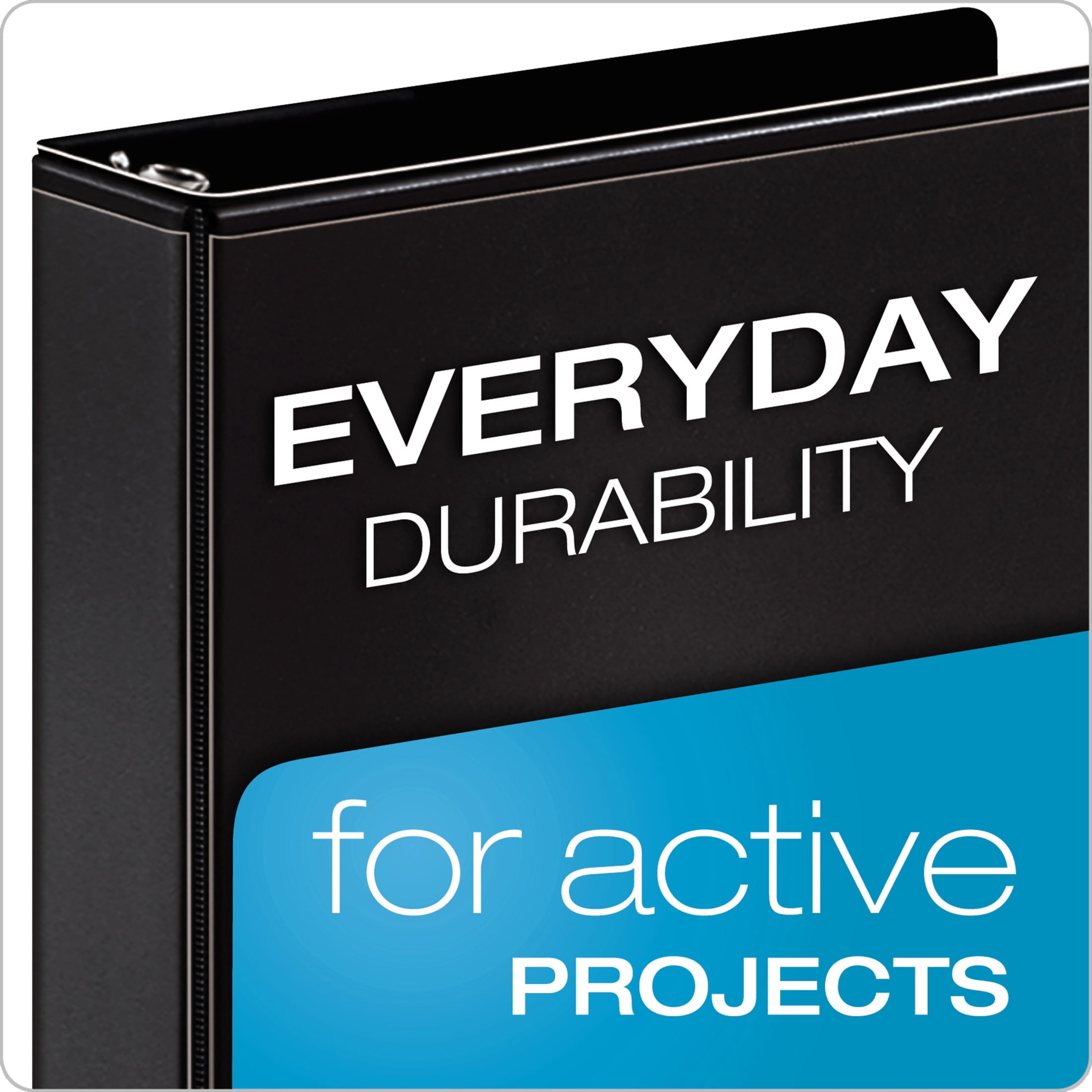 Cardinal Performer ClearVue Slant-D Ring Binder, 3" Cap, 11 x 8 1/2, Black