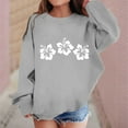 thumbnail image 2 of WEIYLL Hoodies for Girls Kids Flower Print Crew Neck Pullover Shirt Grey Fall Tops Casual 7-8 Years, 2 of 4