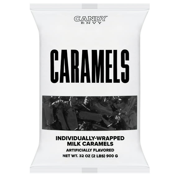 Candy Envy Black Individually Wrapped Caramels - 2 Pound Bag