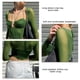 thumbnail image 4 of Top corto de manga larga para mujer, Top plisado con escote en el pecho, Top de verano con cuello Halter a la moda para citas y compras, 4 of 7