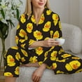 thumbnail image 6 of Gukieu cute duck Print Women's Long Sleeve Pajama Set, Button Top Elastic Pocket Pajama Pants Two Piece Set Home Wear-X-Large, 6 of 7