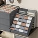 thumbnail image 4 of Organizador de calcetines para ropa interior y sujetadores | Caja de almacenamiento de tela Oxford gris de 6 secciones para lencería, bragas y calcetines | Organizador de armario para mujer y hombre, 4 of 9