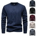 thumbnail image 4 of RMGVDSD Mens Cable Knit Sweater Casual Long Leeve Crewneck Pullover Sweaters Warm Knit Pullovers Fall Winter Thermal Soft Comfortable Sweater Men's Knit Sweater, 4 of 4