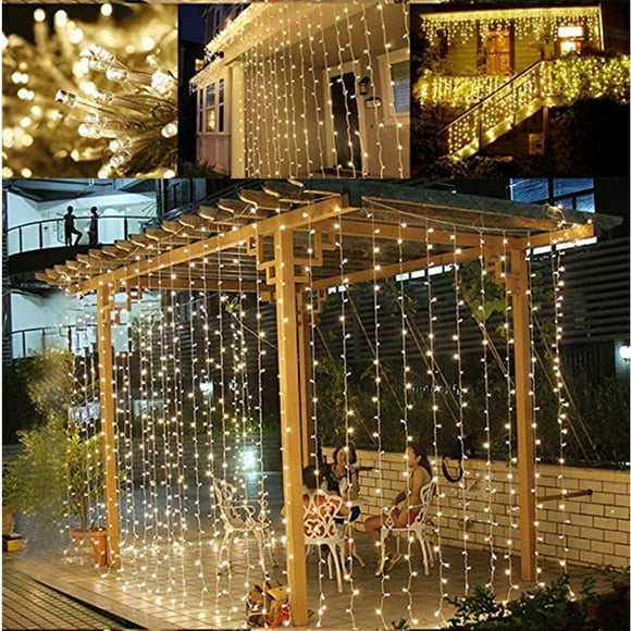 TIMIFIS String Light Window Curtain Lights String Flamp Wedding Party Decor Strikin 300 LED Home Decor