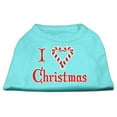 thumbnail image 1 of I Heart Christmas Screen Print Shirt  Aqua Sm (10), 1 of 1