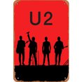 thumbnail image 1 of Placa Metal Vintage Banda U2 Pintura Hierro Rectangular Arte Pared Del 20x30cm, 1 of 9