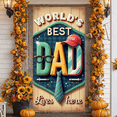 thumbnail image 5 of Vintage Style World's Best Dad Banner Plaid Pattern Greatest Dad Backdrop 3D Lettering Tie  Father's Day Background for Father's Day Party Family Gathering Dad's Birthday, 5 of 8
