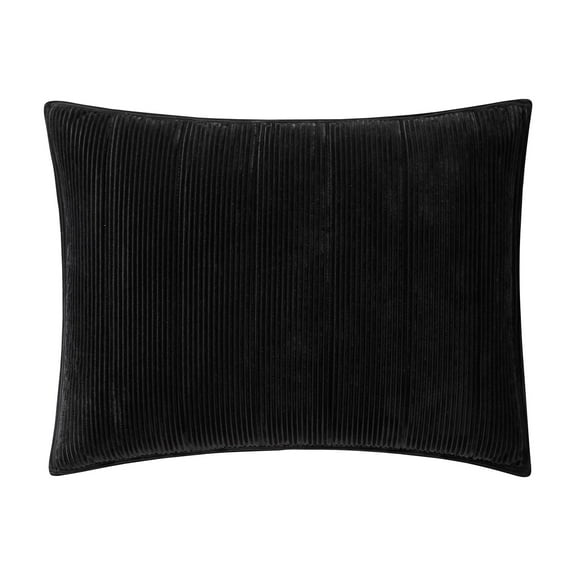 Mainstays Corduroy Pillow Sham, King, Black, 1 Pack