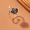 2022 New Black Rose Diamond Inlaid Retro Minority Design Feeling Cold