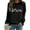 Black, variant on SBYOJLPB Women Loose Buttons Casual Long Sleeve Pullover Sweatshirts Tops Blouses Hot Pink 6(M)