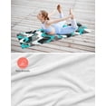 thumbnail image 4 of Aqua Stripe Yoga Towel for Hot Yoga Non Slip, Ombre Grey Moire Geometric Modern Abstract Yoga Mat Towel Absorbent Yoga Sweat Towels Microfiber Hot Yoga Blanket for Bikram Pilates 26"x70", 4 of 7