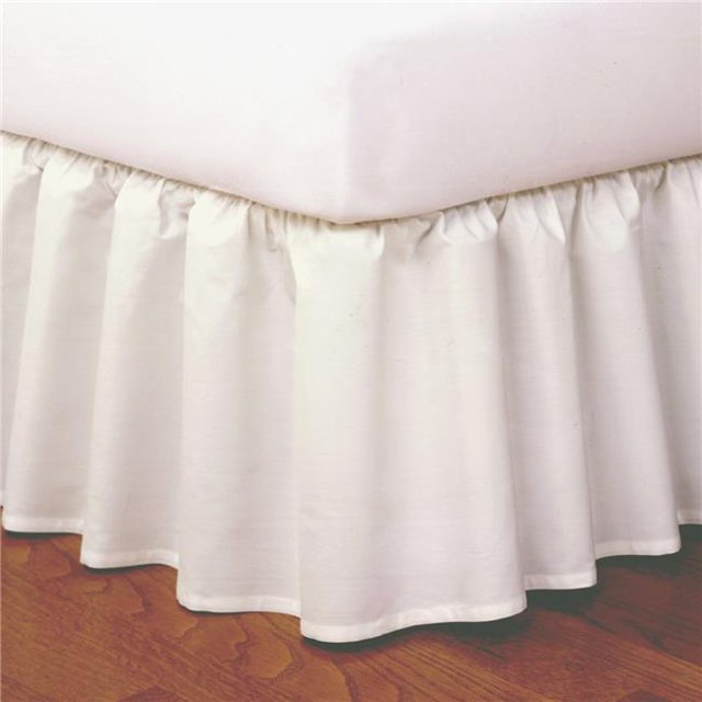 Bed Maker’s Never Lift Your Mattress Microfiber Wrap-Around Bed Skirt, Gathered Ruffled Style, Classic 14 Inch Drop Length, King, Ivory
