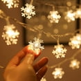 thumbnail image 1 of Christmas LED Snowflake Lights String, 19.68ft String Lights with 2 Modes, Battery Operated LED Lights for Indoor Outdoor, Warm Color String Lights for Home Party, Wedding or Decoration, Yellow, H0025, 1 of 5