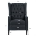 thumbnail image 7 of 27" Recliner Chair, Wide Manual Wing Chair with Nailhead Trim, Tufted Single Sofa Chair with Solid Wood Legs, Velvet Upholstered Reading Chair Lounge Chair for Living Room Bedroom Office, Black, 7 of 7