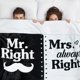 thumbnail image 4 of LHSHID Mr. Right Mrs. Always Right Blanket Wedding Engagement Gifts for Husband Wife Newlywed Couples Bride Groom Anniversary Bridal Shower 30"x40", 4 of 7