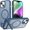 Frosted Matte Navy Blue, variant on MYKOMI for iPhone 14/13 case: [fit for Magsafe] Strong Magnetic & Invisible Stand, Military-Grade Drop Protection with Screen Protector, Adjustable Kickstand Frosted Translucent Matte Phone Case