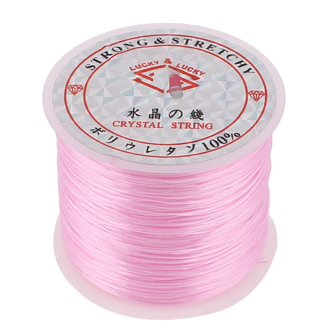 Unique Bargains 60M Pink Crystal Elastic Jewelry Craft Line Stretchy Beading String Cord Thread