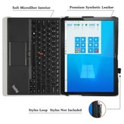 Labanema 12.3 Lenovo ThinkPad X12 Detachable Case, PU Leather Folio Stand Protective Case, Cover for 12.3 Lenovo ThinkPad X12 Detachable (Black)