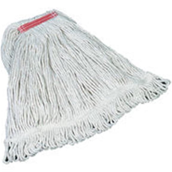 Rubbermaid Commercial Products D113 1 in. Super Stitch Cotton Looped End Wet Mop, Green Head - Large