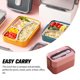 thumbnail image 5 of Yuarrent Fiambrera de doble capa para alimentos frescos, contenedor de almacenamiento Bento ABS, cajas de horno microondas de silicona para trabajo Cocina y Comedor Rojo Yuarrent HA067352-03, 5 of 6
