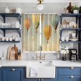 thumbnail image 2 of Vintage Hot Air Balloon Kitchen Curtains 63 Inch Length, Modern Balloon Floating Grommet Top Bedroom Living Room Curtains, Light Filtering Cafe Curtain Drapes 2 Panels Set 84''x63'', 2 of 9