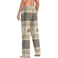 thumbnail image 5 of Men's Pajama Pants with Pockets Sleepwear Lounge Pants Stretch Casual Hearts Beige Buffalo Plaid, 5 of 6