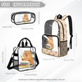 thumbnail image 4 of Xoenoiee Capybara Book Pencil Heart Print Kids Clear Backpack Set of 3 for Girls 17" Heavy Duty PVC Transparent Bookbag with Lunch Box and Pencil Bag See Through School Bags for Elementary Preschool, 4 of 5