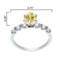 thumbnail image 3 of Sterling Silver with Yellow Moissanite and White Topaz Engagement Ring, 3 of 3