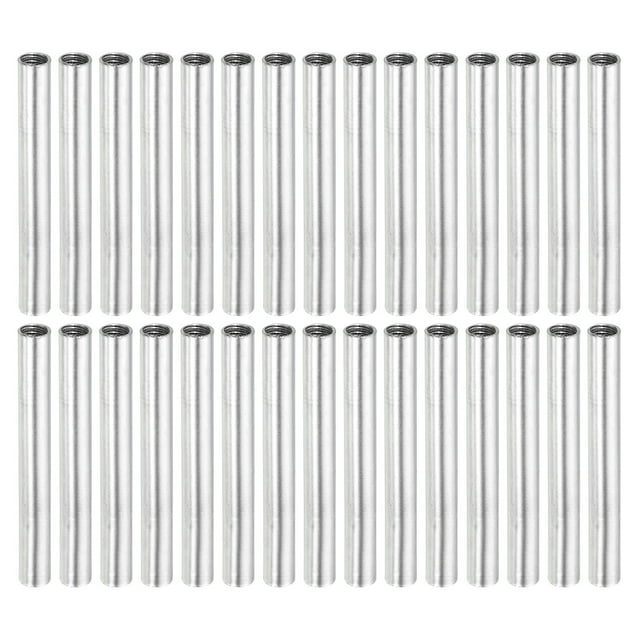 Unique Bargains Round Coupling Nut M4x0.7mm 40mm Threaded Sleeve Connectors Rod Bar Stud Tube 30 Pack