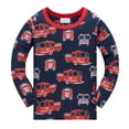 thumbnail image 5 of QEFJNO 2-8Y Kids Boys 100% Cotton Pajamas Set Toddler 2-Piece Long Sleeve Sleepwear Little Boys Fire Truck Pjs, 5 of 10