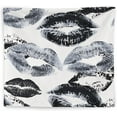 thumbnail image 3 of Trendy Black and White Kiss Lips Tapestry Wall Hanging, Funky Makeup Wall Decor, Fashion Aesthetic Wall Blanket Decor for Girls Room College Dorm Makeup Room Beauty Room, 3 of 6
