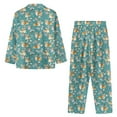 thumbnail image 7 of FOR U DESIGNS Flower Corgi Long Sleeve Button Up Pajama Set Nightwear Sets Button Front Pjs for Women 2PCS Size XS Button Down Jogger Women Sleepwear Loungewear, 7 of 7