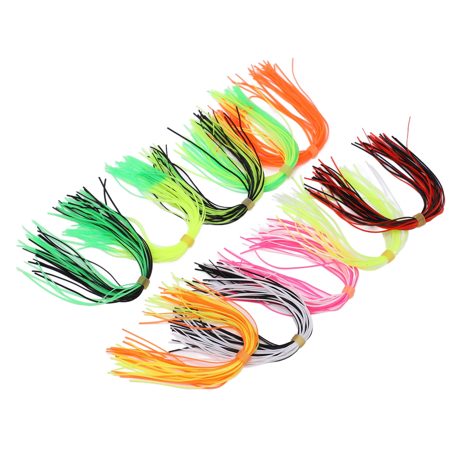 AGOOL Silicone Jig Skirts DIY Fishing Jig Lures 6/18/30 Bundles 50 Strands Rubber Bait Spinnerbaits Buzzbaits Spoon Blade Squid Jig Replacement Skirt