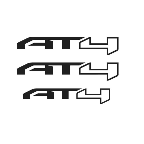 GMC SIERRA Gloss Black AT4 Emblem Overlay Decals 2019-2026 Set of 3 GM Licensed