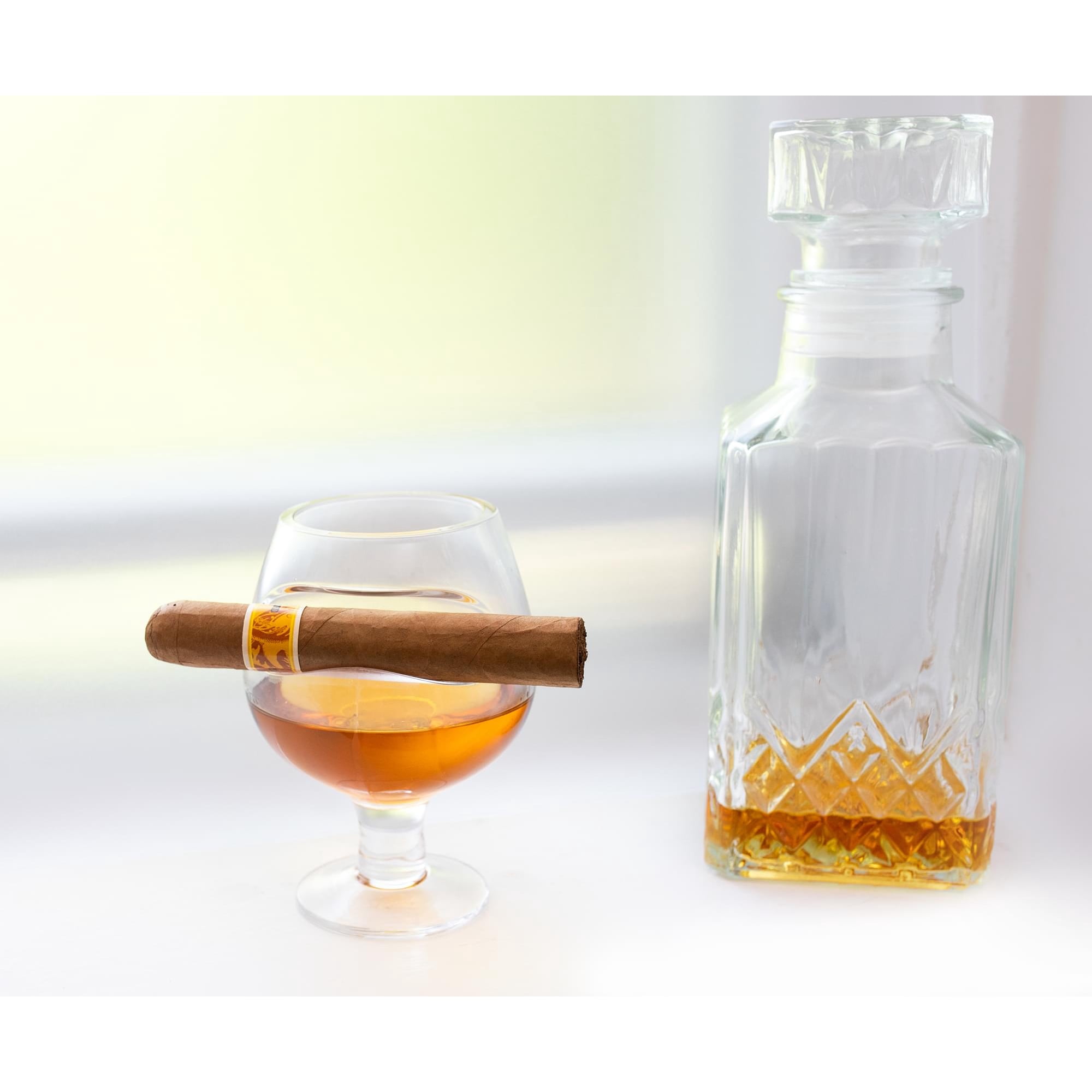 Handcrafted Cigar Holder Lowball Glass