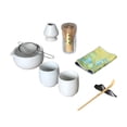 thumbnail image 4 of Juego de 9 piezas de té matcha japonés, cuenco tradicional japonés para matcha, soporte para batidor de matcha, cuenco de cerámica para matcha para el hogar, casa de té blanco, 4 of 9